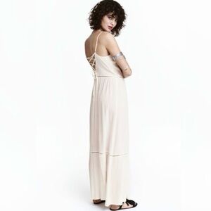 H&M for Coachella Off White Bohemian Festival Gauze Maxi Dress Size 10